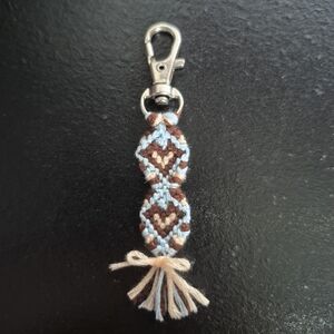 Handmade Blue and Brown Keychain